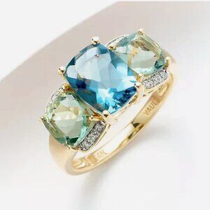 QVC Vault Discoveries 4.00 ct Fluorite Ring, 14K Yellow Gold Sz 8